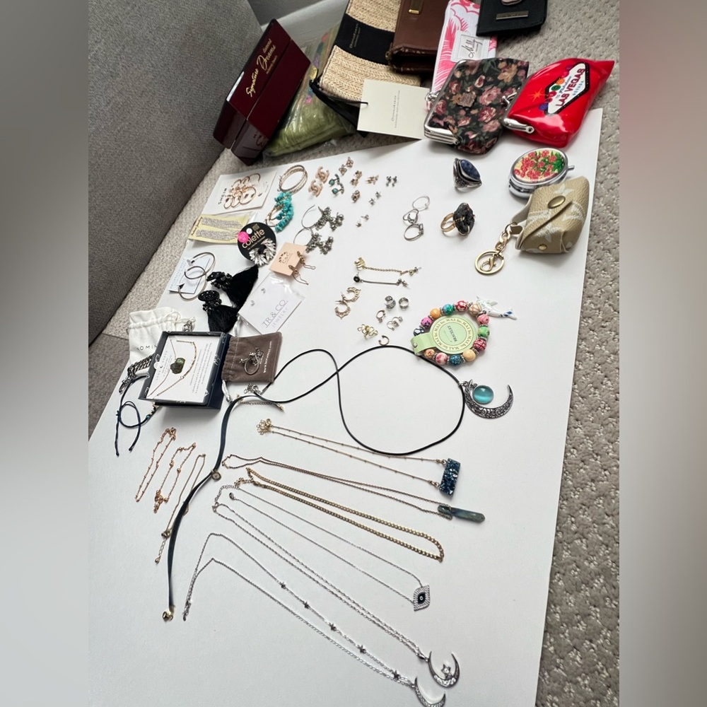 BUNDLE of jewelry, wallets, jewelry box